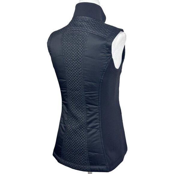 NEW Athleta Womens Black Quilted Zip Up Vest Sleeveless Jacket Athletic Stretch - Picture 2 of 12